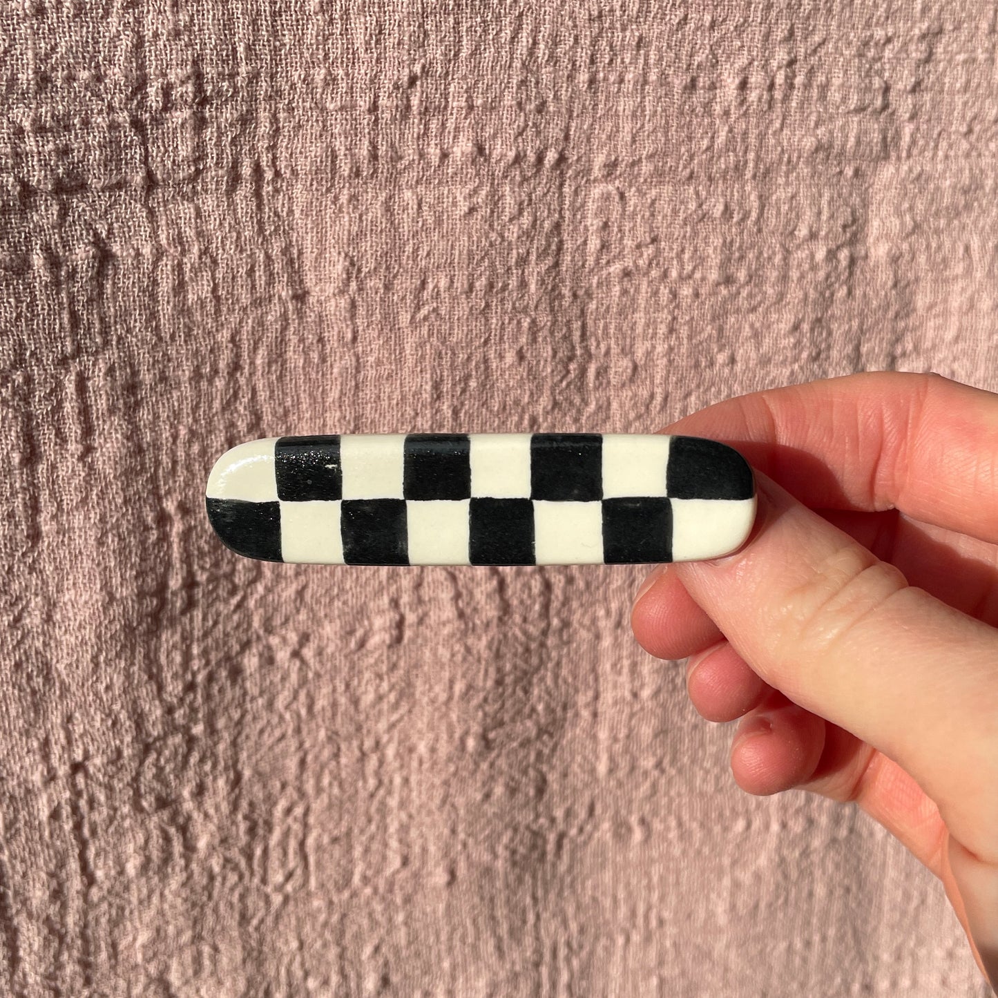 checkered hair clip